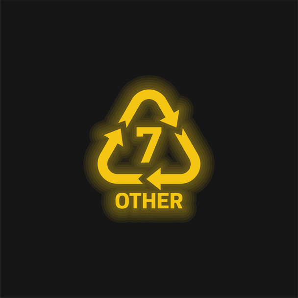 7 Other yellow glowing neon icon - Vector, Image