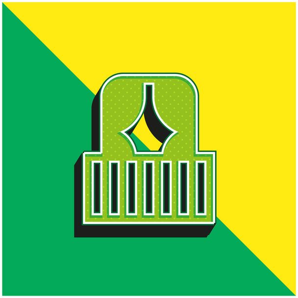Balcone Logo icona vettoriale 3D moderna verde e gialla - Vettoriali, immagini