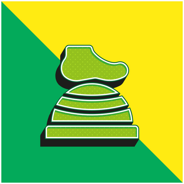 Bosu Ball Πράσινο και κίτρινο σύγχρονο 3d διάνυσμα εικονίδιο λογότυπο - Διάνυσμα, εικόνα