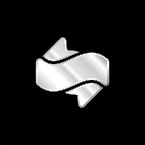 Bannière icône métallique argentée - Vecteur, image