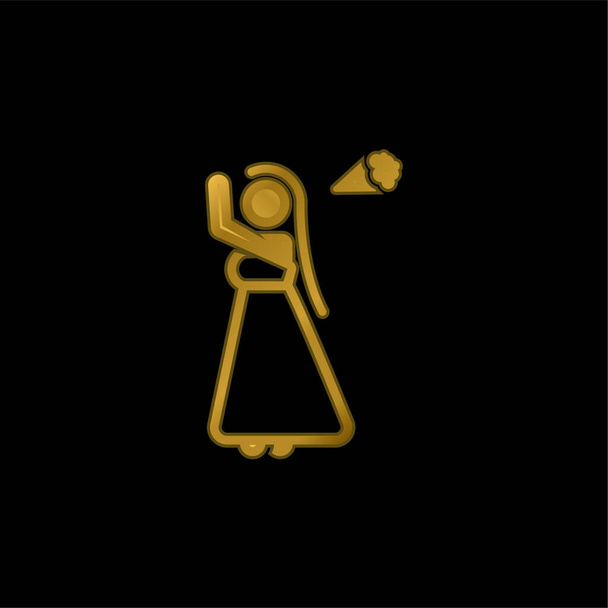 Braut vergoldet metallisches Symbol oder Logo-Vektor - Vektor, Bild