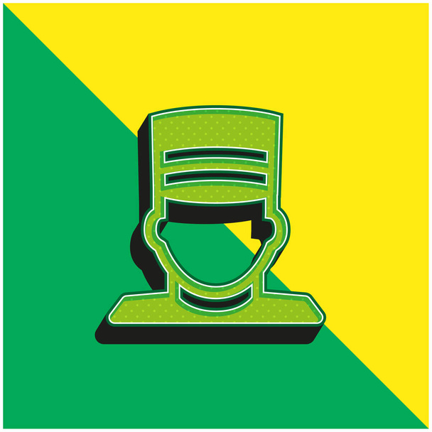 Bellboy verde y amarillo moderno logotipo icono del vector 3d - Vector, imagen