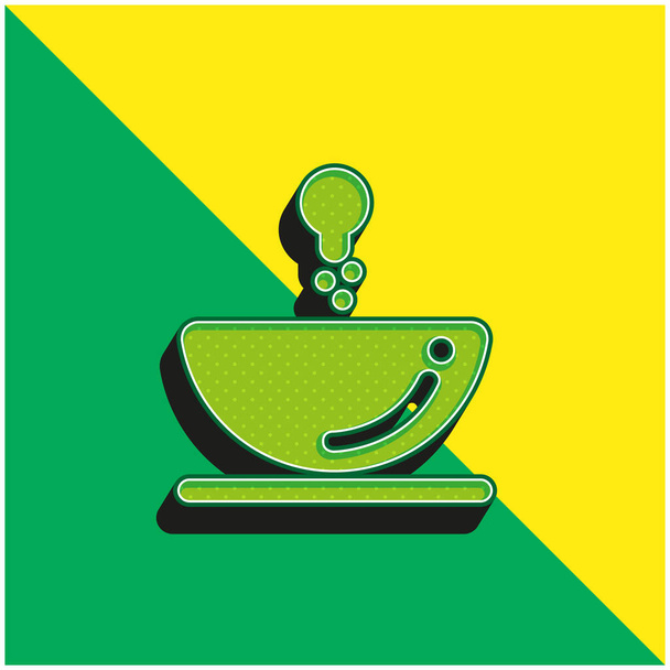 Bathroom Sink Green and yellow modern 3d vector icon logo - Vector, Image