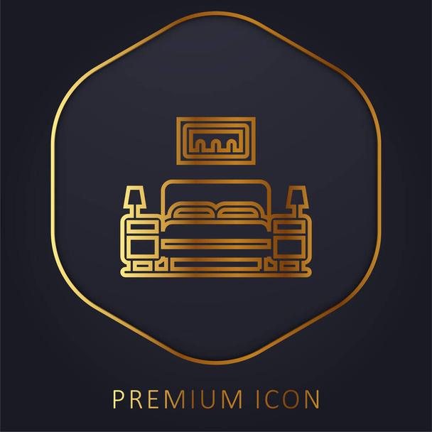 Schlafzimmer Golden Line Premium-Logo oder Symbol - Vektor, Bild