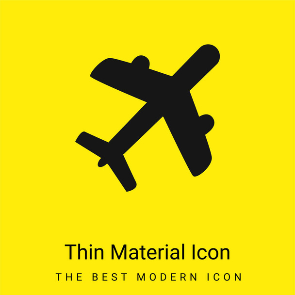 Airliner minime icône matériau jaune vif - Vecteur, image