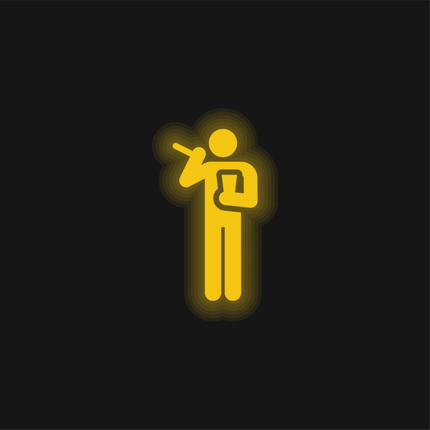 Anniversaire jaune flamboyant icône néon - Vecteur, image
