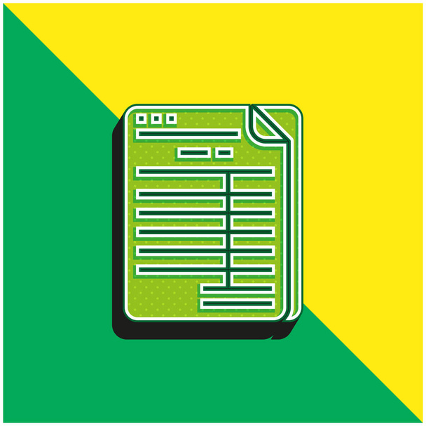 バランスグリーンと黄色の現代的な3Dベクトルアイコンのロゴ - ベクター画像