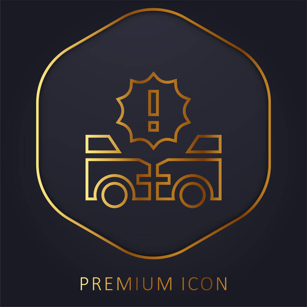 Per ongeluk gouden lijn premium logo of pictogram - Vector, afbeelding
