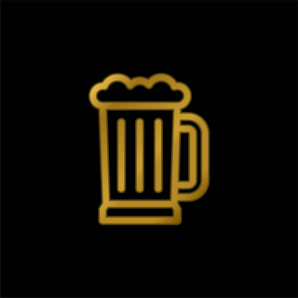 Bier vergoldet metallisches Symbol oder Logo-Vektor - Vektor, Bild