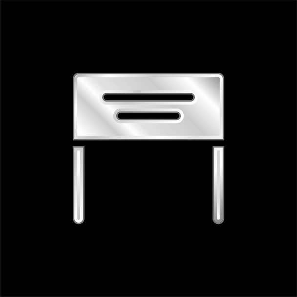 Bannière icône métallique argentée - Vecteur, image