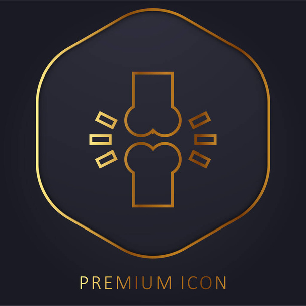 Botten gouden lijn premium logo of pictogram - Vector, afbeelding