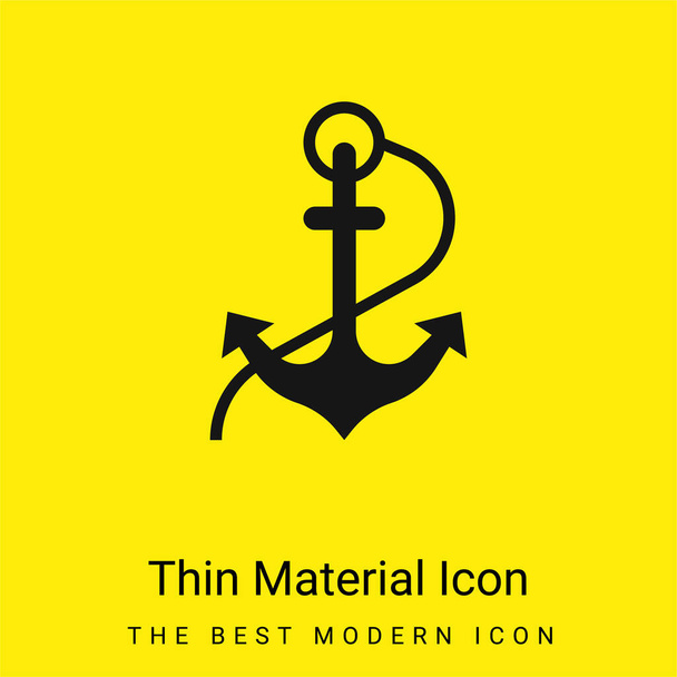 Horgony minimális fényes sárga anyag ikon - Vektor, kép