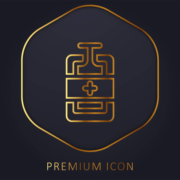 Blood Bag kultainen viiva premium logo tai kuvake - Vektori, kuva