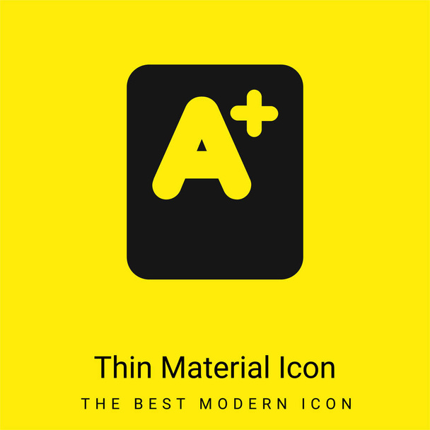A + Značka minimální jasně žlutá ikona materiálu - Vektor, obrázek