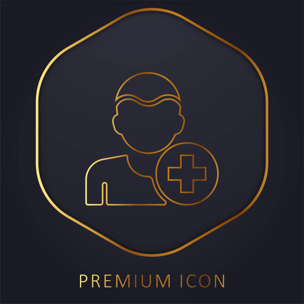Aggiungi logo o icona premium della linea dorata - Vettoriali, immagini