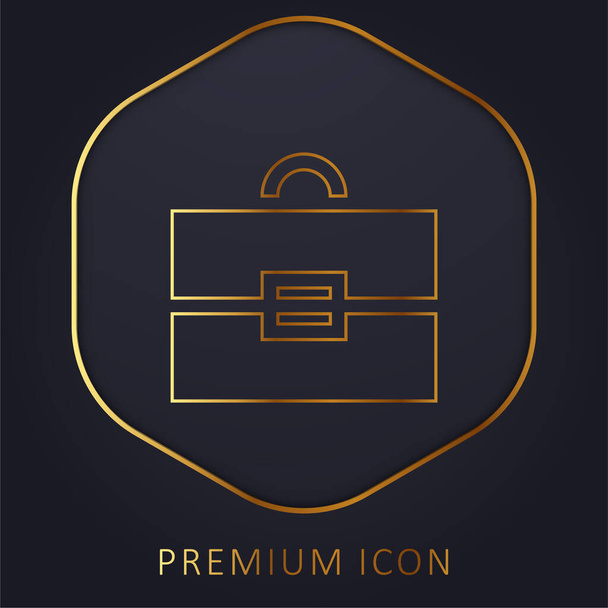 Aktovka zlaté linie prémiové logo nebo ikona - Vektor, obrázek