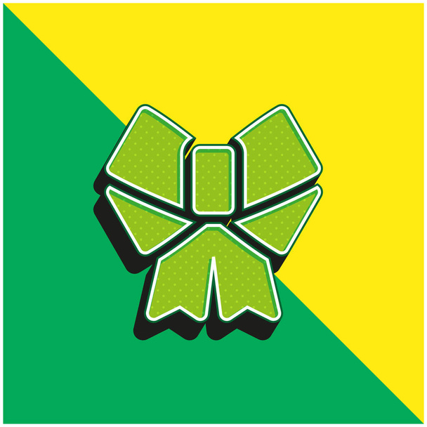 Arco verde e amarelo moderno logotipo vetor 3d ícone - Vetor, Imagem