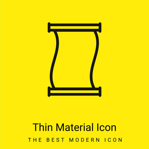古代の紙のスクロールアウトライン最小限の明るい黄色の材料アイコン - ベクター画像