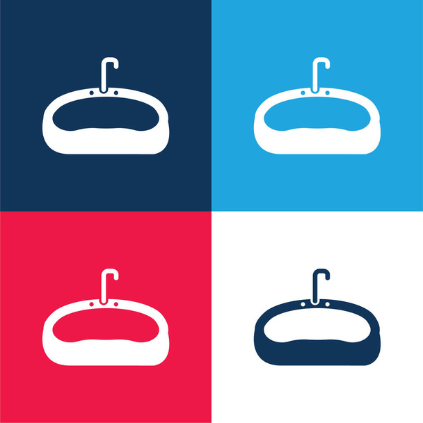 Bagno Lavello blu e rosso quattro colori set icona minima - Vettoriali, immagini