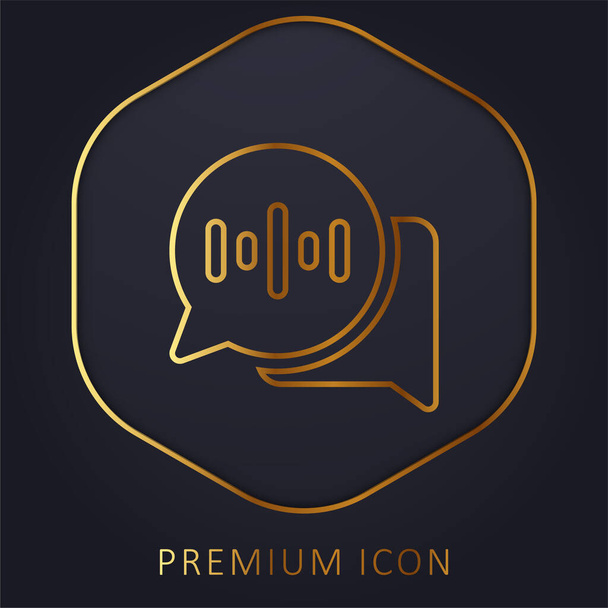 Audio Mensaje línea de oro logotipo premium o icono - Vector, imagen