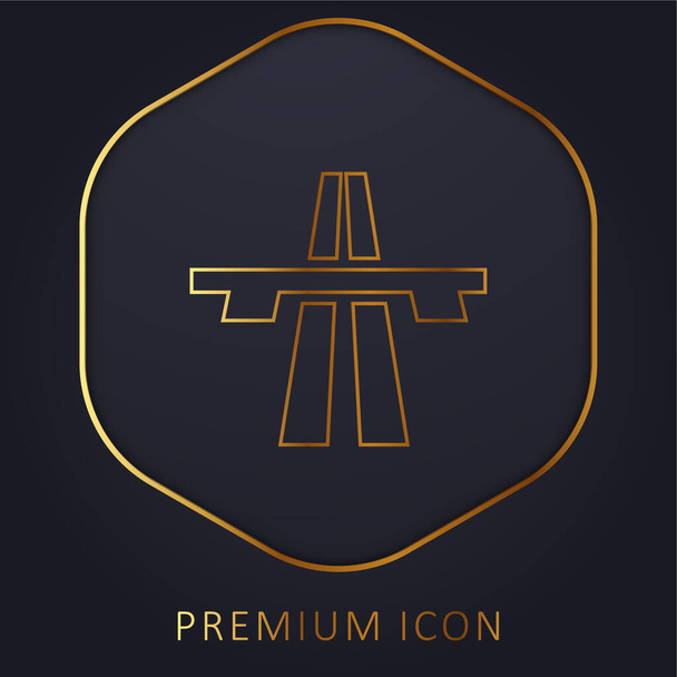Bridge On Avenue Perspective golden line premium logo or icon - Vector, Image