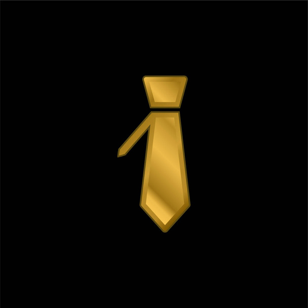 Big Tie gold plated metalic icon or logo vector - Vector, Image