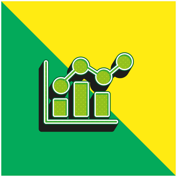 Bar Grafico Verde e giallo moderno 3d vettore icona logo - Vettoriali, immagini