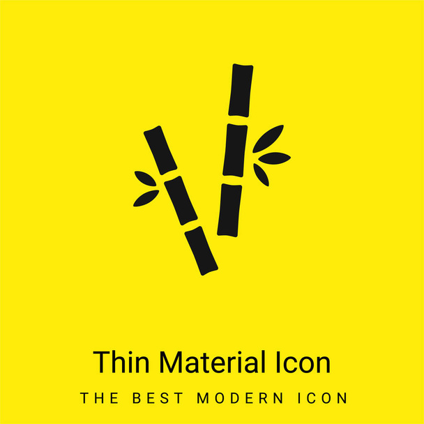 Canne di bambù icona minimale materiale giallo brillante - Vettoriali, immagini