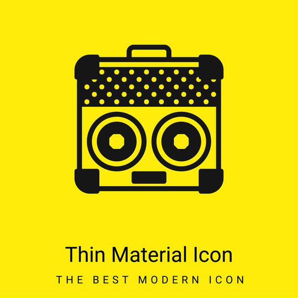 Amplifier minimal bright yellow material icon - Vector, Image
