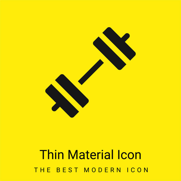 Barbell minimalna jasnożółta ikona materiału - Wektor, obraz