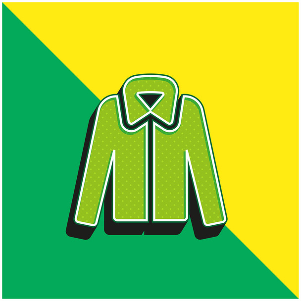 Pusero Vihreä ja keltainen moderni 3d vektori kuvake logo - Vektori, kuva