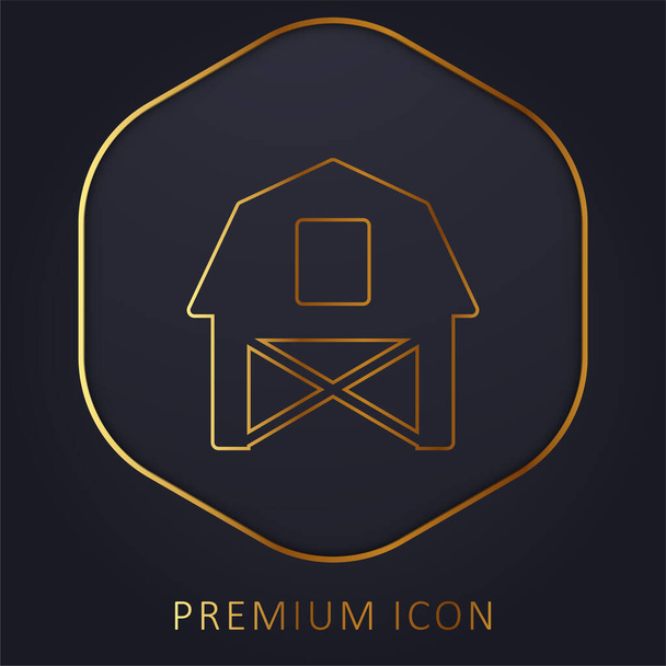 Schuur gouden lijn premium logo of pictogram - Vector, afbeelding