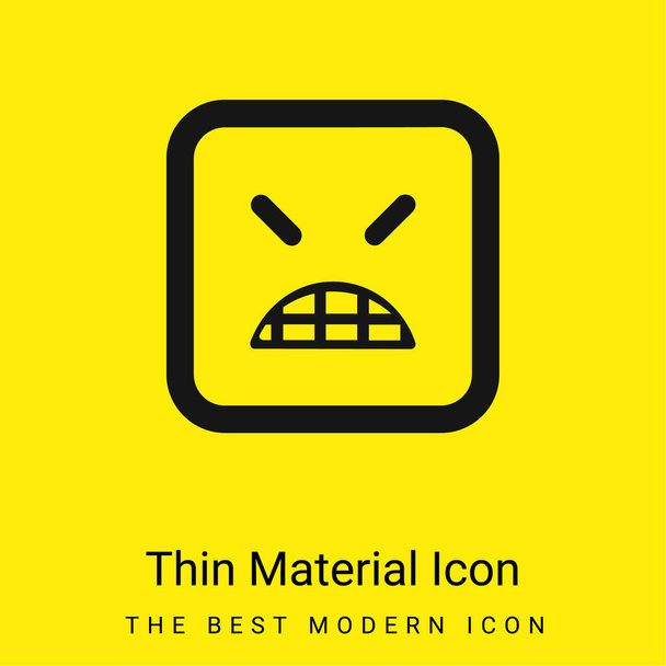 Boze Emoticon Square Face met gesloten ogen minimaal helder geel materiaal icoon - Vector, afbeelding