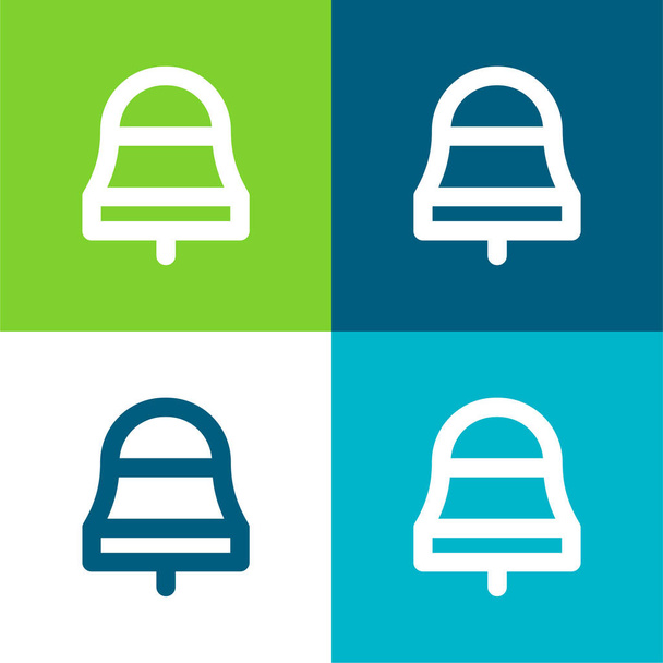 Bell Flat четыре цвета минимальный набор значков - Вектор,изображение