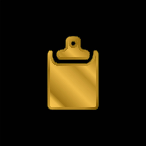 Preto Clipboard banhado a ouro ícone metálico ou vetor logotipo - Vetor, Imagem