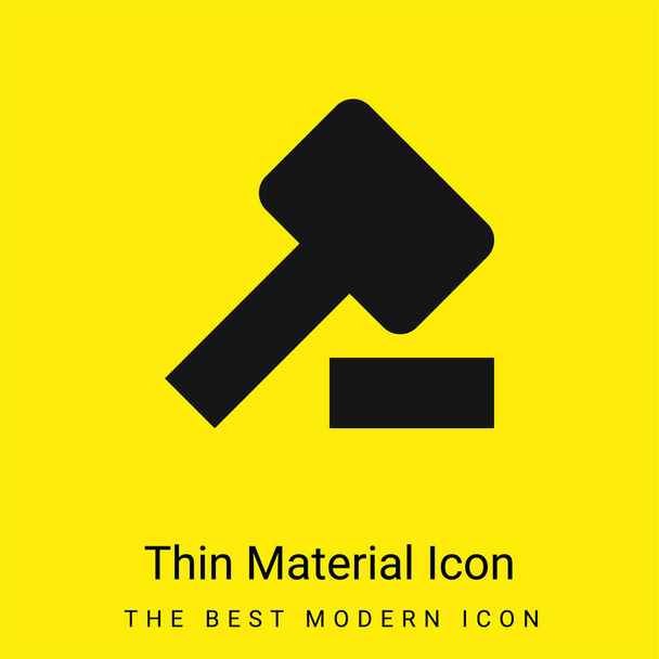 Subasta mínimo icono de material amarillo brillante - Vector, imagen