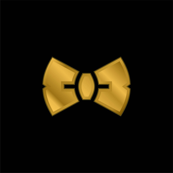 Bowtie gold plated metalic icon or logo vector - Vector, Image