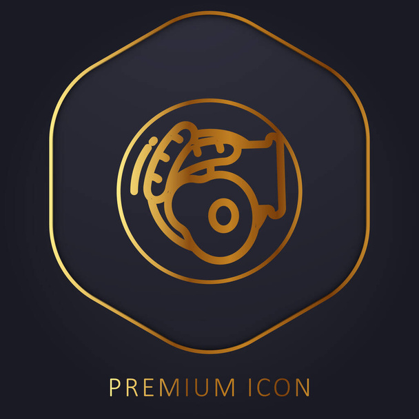 Breakfast golden line premium logo or icon - Vector, Image