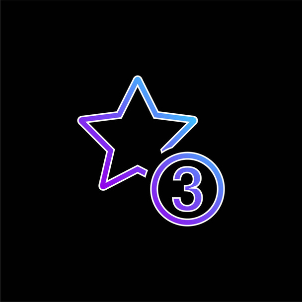 3 Sterne Symbol blaues Gradienten-Vektor-Symbol - Vektor, Bild