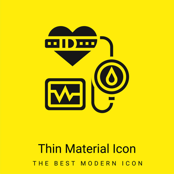 Blood Pressure minimal bright yellow material icon - Vector, Image
