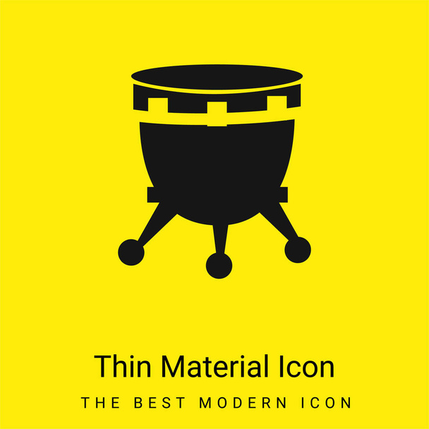Tambour africain avec support minimal icône de matériau jaune vif - Vecteur, image