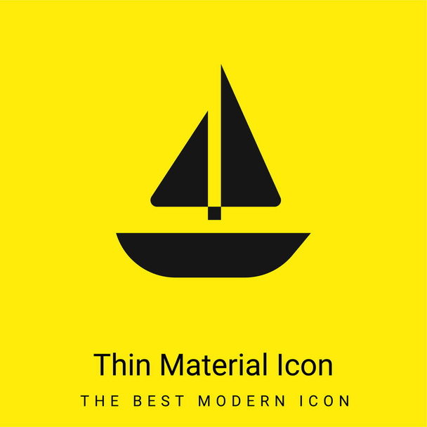 Barco mínimo icono de material amarillo brillante - Vector, Imagen