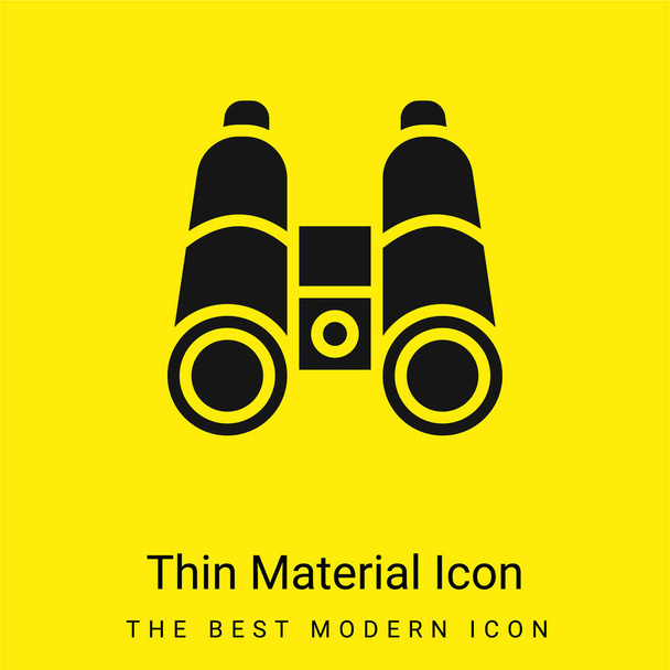 Binocular minimal bright yellow material icon - Vector, Image