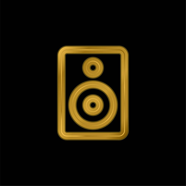Herramienta de amplificación de audio Esquema chapado en oro icono metálico o logo vector - Vector, Imagen