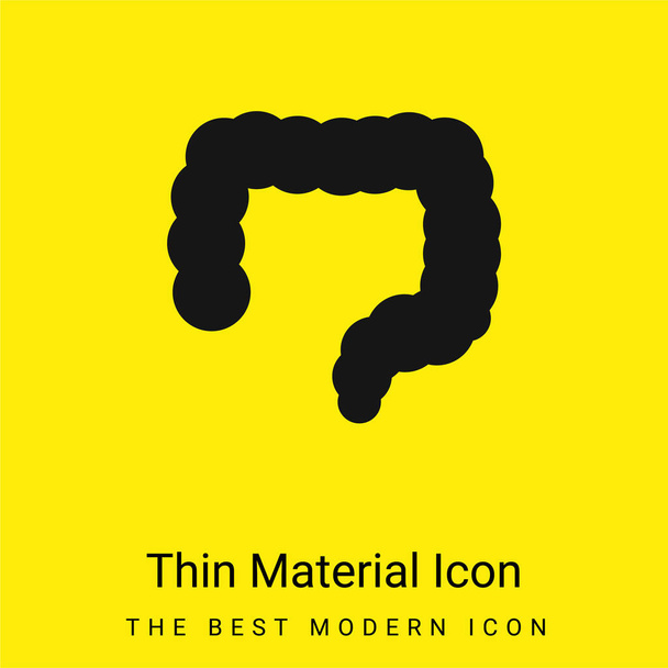 Intestinos Grandes mínimo icono de material amarillo brillante - Vector, Imagen