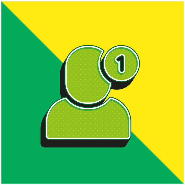 Lisää ystävä vihreä ja keltainen moderni 3d vektori kuvake logo - Vektori, kuva