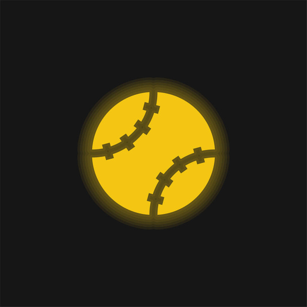Бейсбольна жовта сяюча неонова ікона
 - Вектор, зображення
