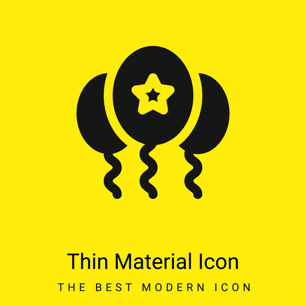 バルーン最小限の明るい黄色の材料アイコン - ベクター画像
