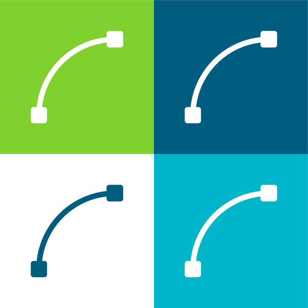 Arco Plano de cuatro colores mínimo icono conjunto - Vector, imagen