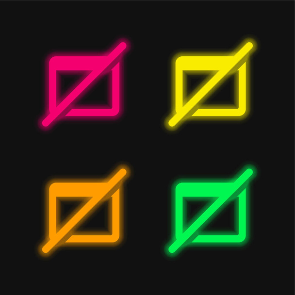 Blokované čtyři barvy zářící neonový vektor ikona - Vektor, obrázek